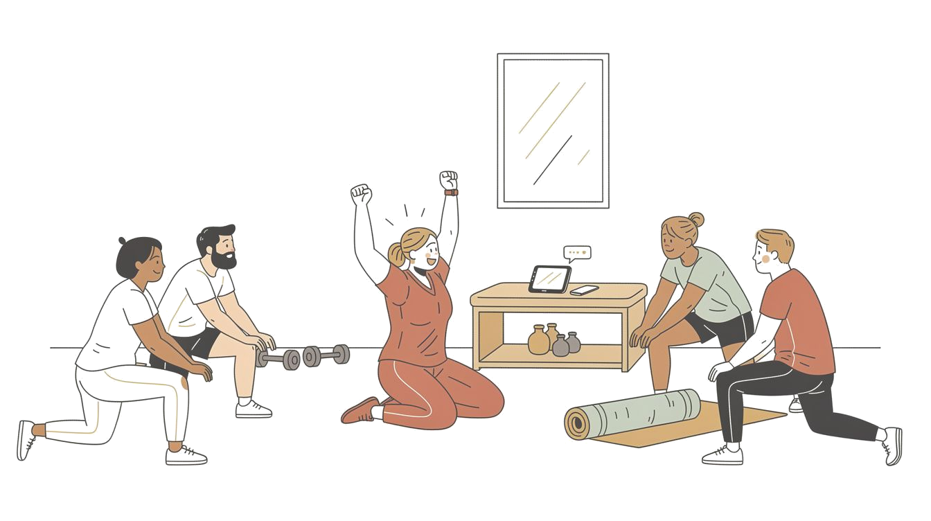 Fitness instructor coaching a group, energetic and in their element